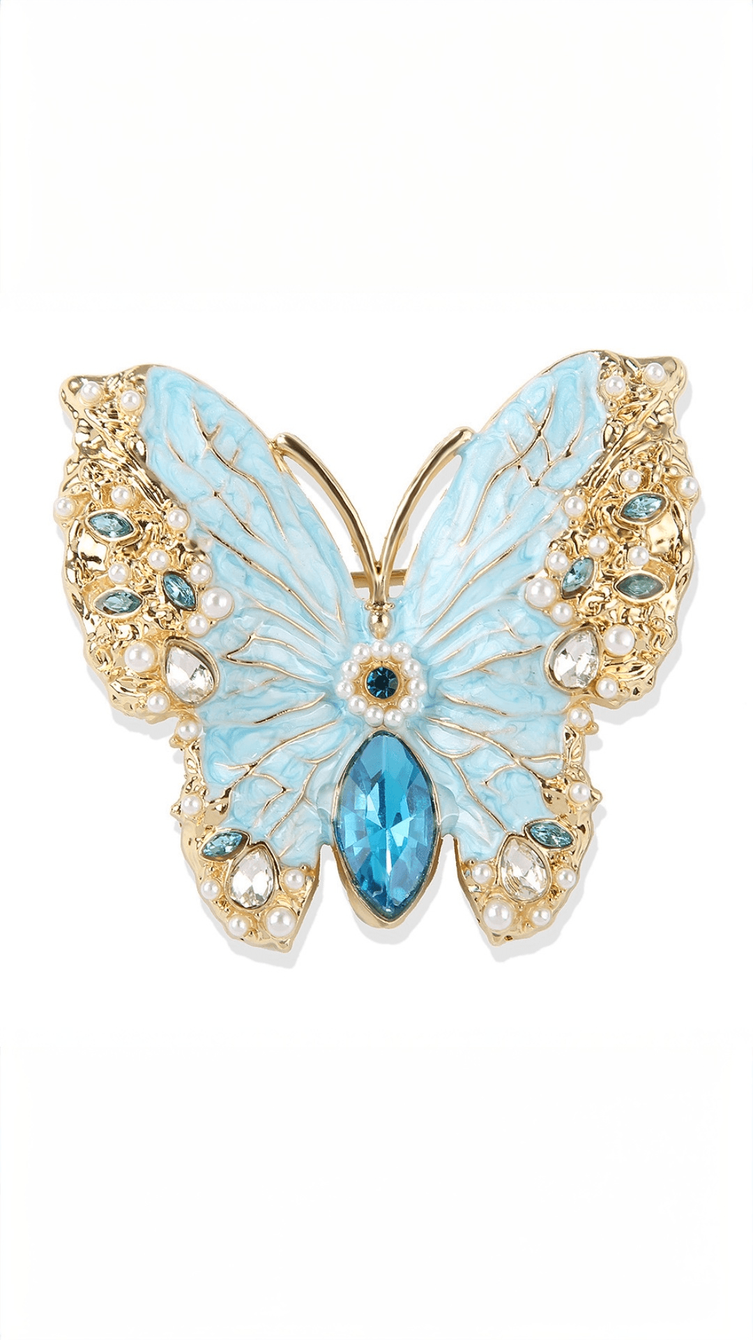 Suhira Azure Butterfly Crystal Brooch