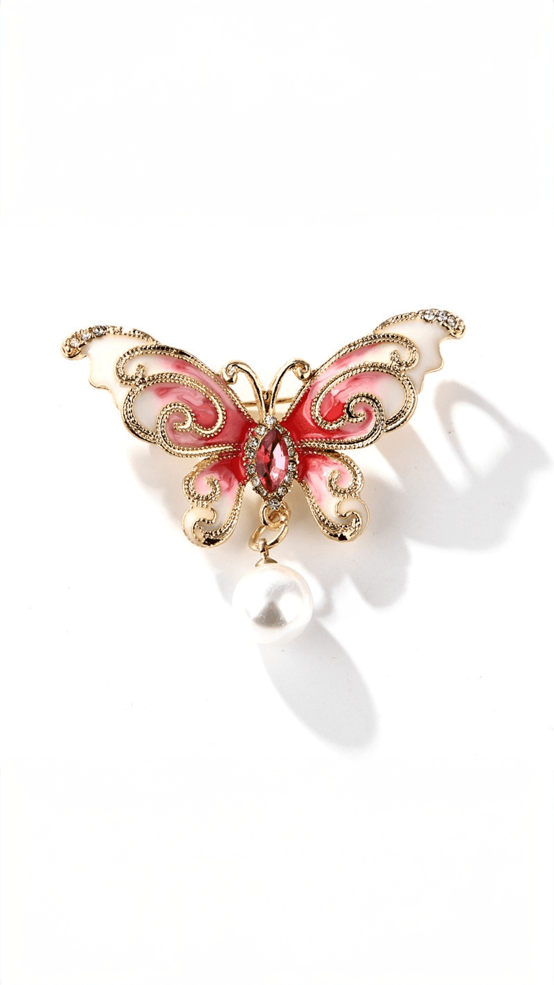Suhira Blush Butterfly Pearl Brooch