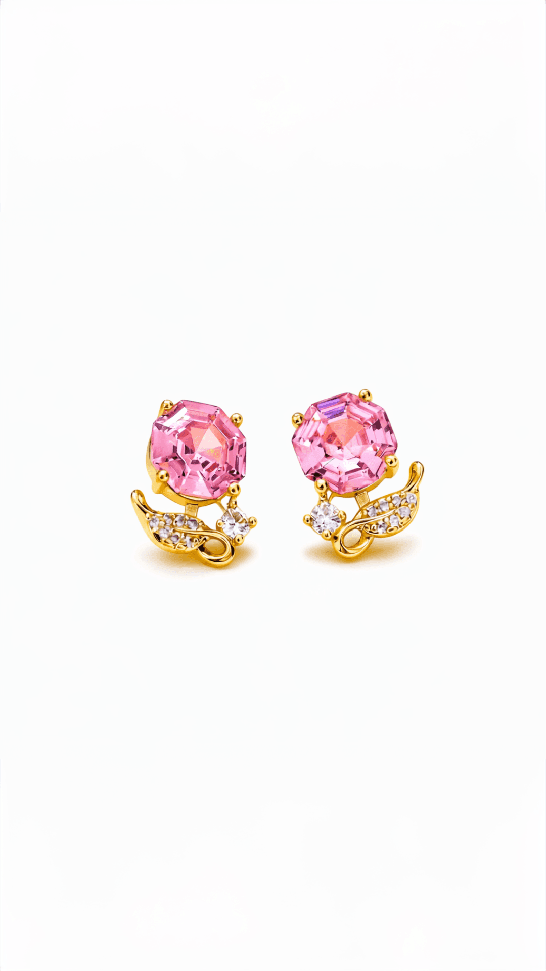 Suhira Pink Crystal Stud Earrings
